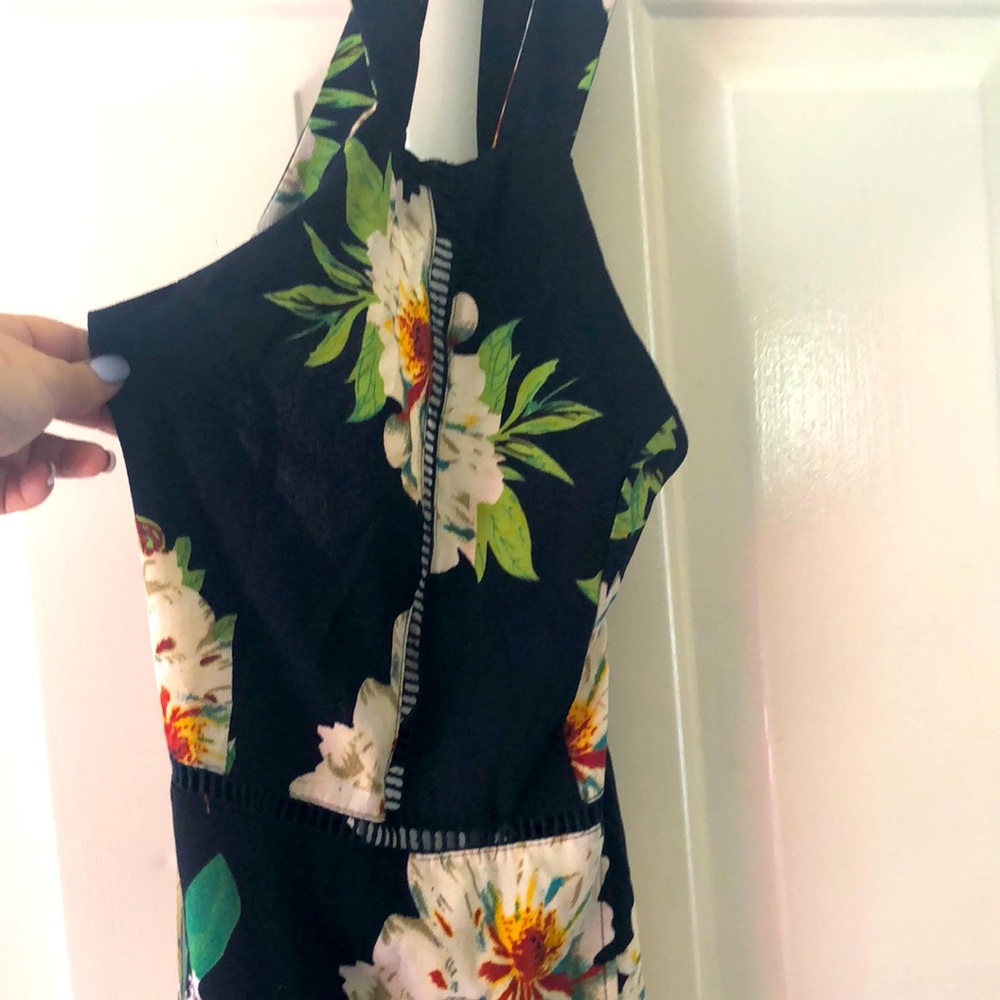 Open back slit in the side summer floor dress